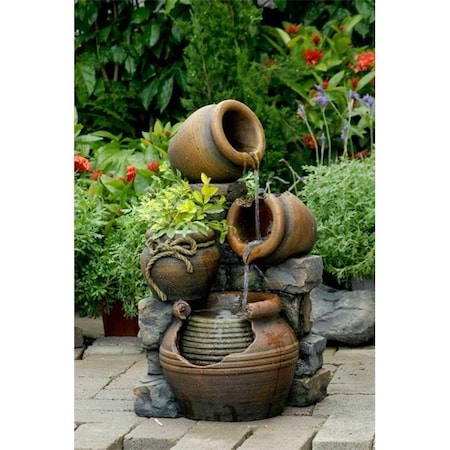 Jeco Jeco FCL055 Multi Pots Outdoor Water Fountain With Flower Pot FCL055